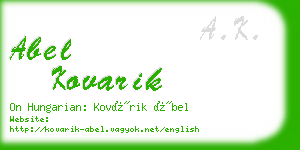 abel kovarik business card